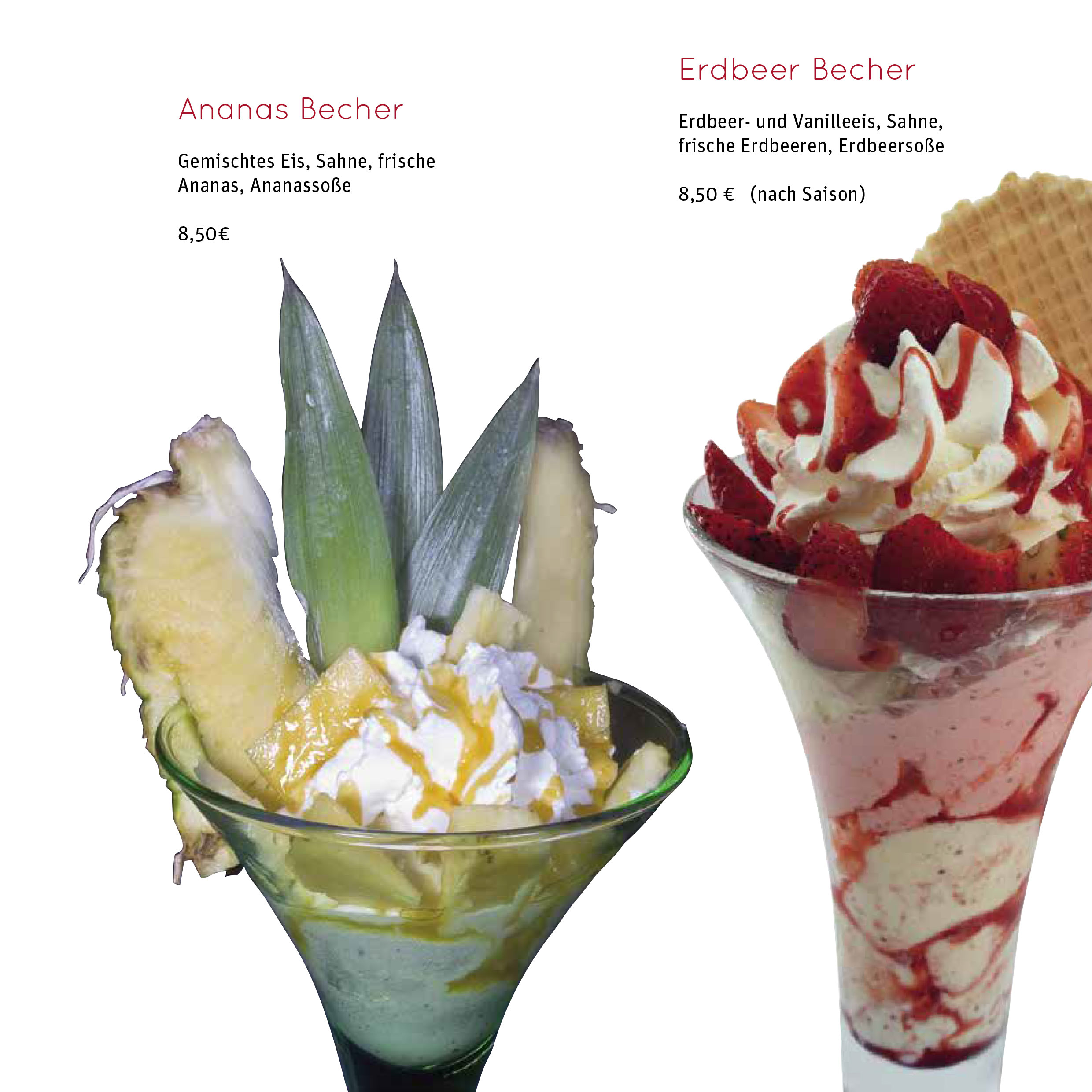 Eiskarte Enzos - Eiscafé in Bruchköbel