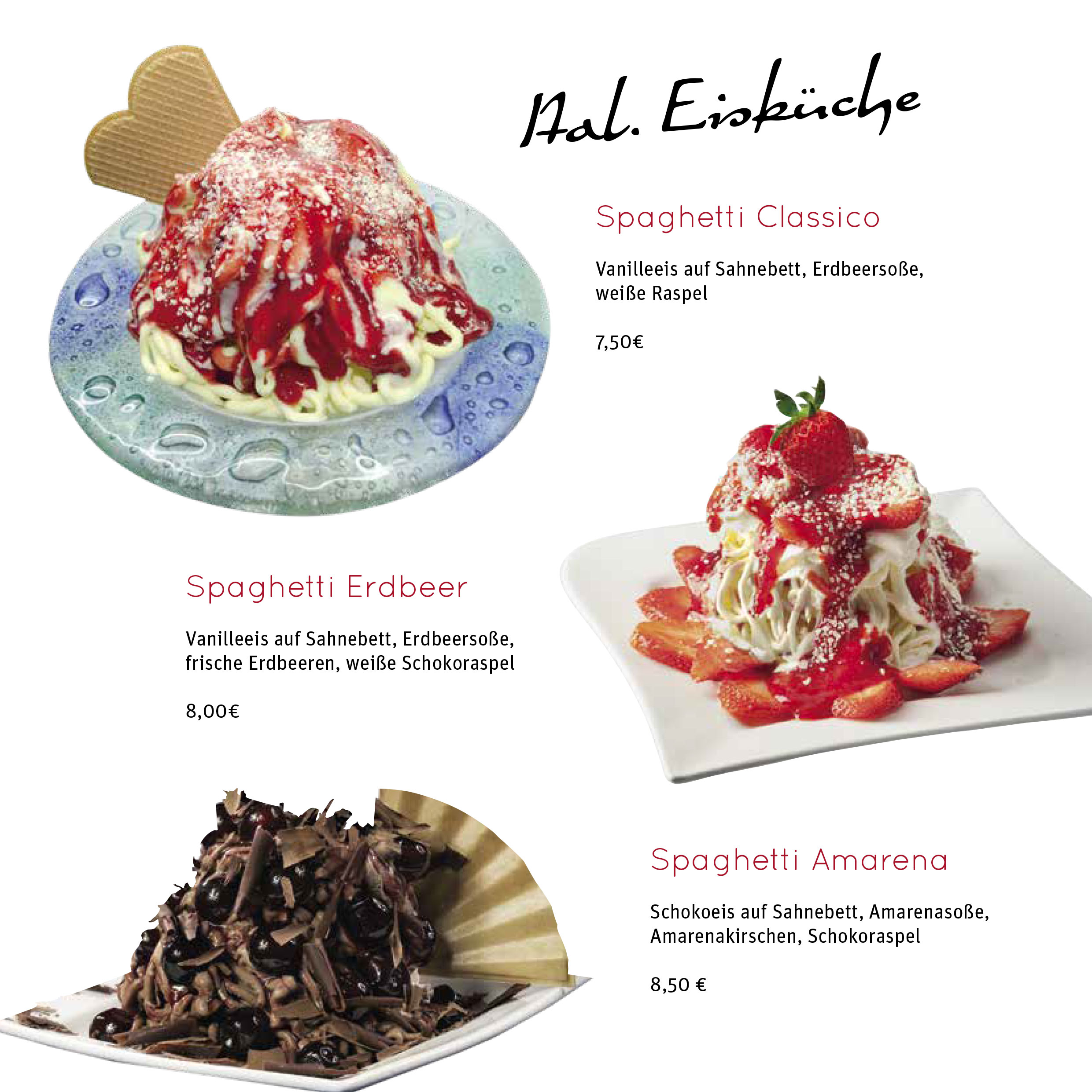 Eiskarte Enzos - Eiscafé in Bruchköbel